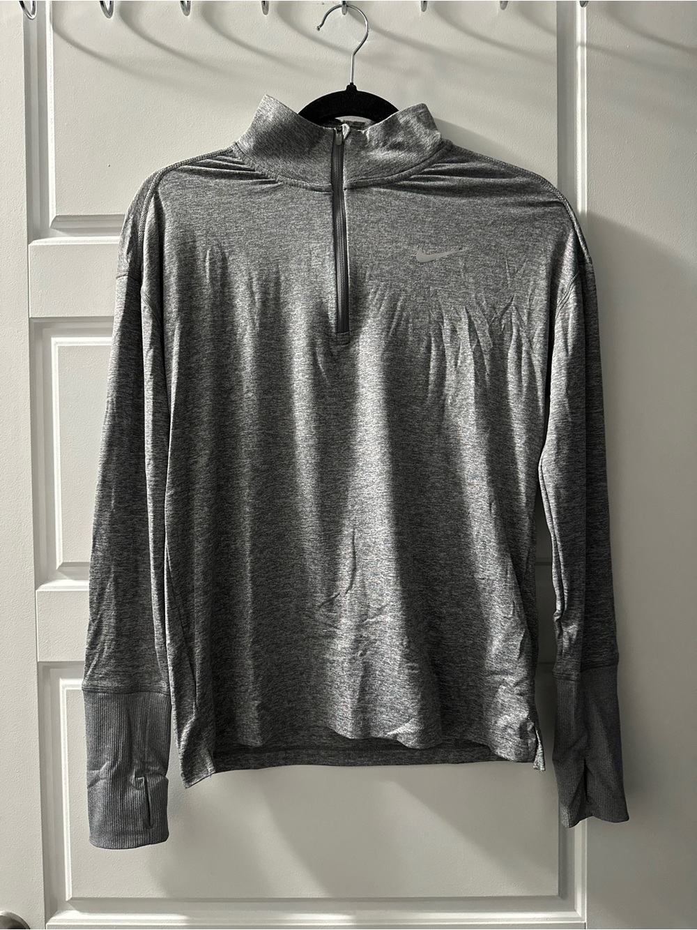 Nike Women's Grey Quarter-Zip Performance Long Sleeve Shirt